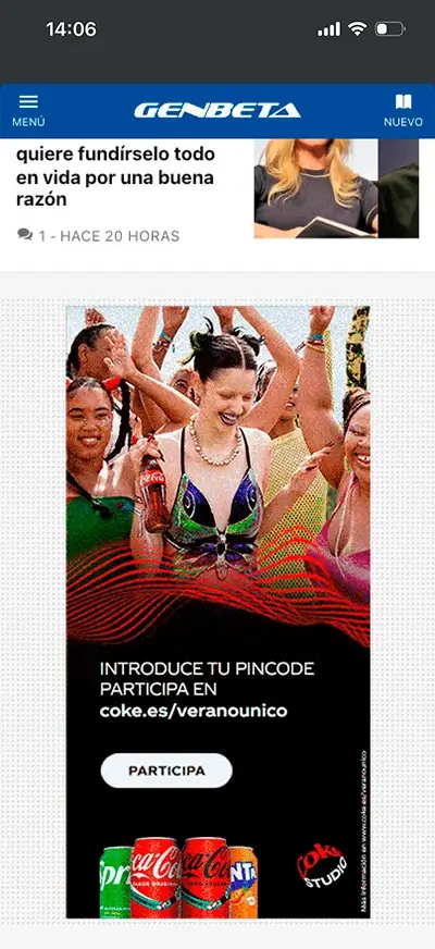 Coke Studio mobile placement