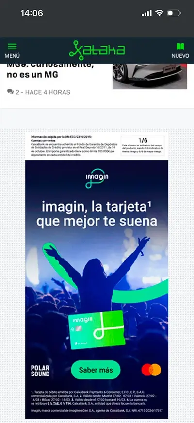 Mastercard Imagin mobile placement